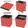 Bulldogs Snowflakes And Bows On A Red Background Storage Bin Storage Cube