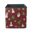 Pine Tree Snowflakes And Christmas Funny Snowman Storage Bin Storage Cube