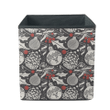 Rustic Bright Balls Cones Bows Holly Leaves And Red Berries Pattern Storage Bin Storage Cube