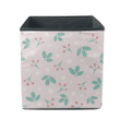 Cute Seasonal Winter Elements Holly Berries On Pink Background Storage Bin Storage Cube