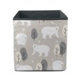 White Polar Bear And Winter Snowflakes Background Storage Bin Storage Cube