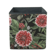 Red Dahlia Flowers With Christmas Berries Storage Bin Storage Cube