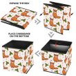 Cartoon Wild Fox Mistletoe Berries And Snowflakes Pattern Storage Bin Storage Cube