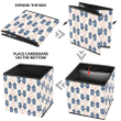 Dark Blue Winter Mittens Clove And Heart Line Pattern Storage Bin Storage Cube