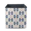 Dark Blue Winter Mittens Clove And Heart Line Pattern Storage Bin Storage Cube