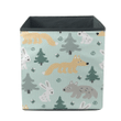 Christmas Trees And Wolf On A Light Background Storage Bin Storage Cube