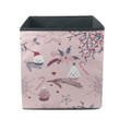 Pink Flowers Tree Branches And Cupcake With Cream Frosting Storage Bin Storage Cube