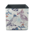 Retro Sketch Winter Birds Wearing Hats With Berries Pattern Storage Bin Storage Cube