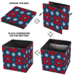 Red Poinsettia On Dark Blue Background Storage Bin Storage Cube