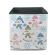 Xmas With Snowman In Hat And Scarf Skating Storage Bin Storage Cube
