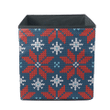 Red Poinsettia On Dark Blue Background Storage Bin Storage Cube