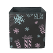 Blue And Pink Gift Boxes And Snowflakes Pattern Hand Drawn Storage Bin Storage Cube