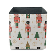 Christmas Pattern With Nutcracker And Christmas Tree Storage Bin Storage Cube