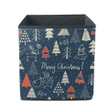 Hand Painted Christmas Forest With Santa Claus Reindeer And Snowflakes Storage Bin Storage Cube