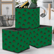 Birthday Cakes With Red Candles And Berries On Green Background Storage Bin Storage Cube