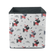 Winter With Cute Little Grey Dogs Storage Bin Storage Cube
