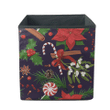Christmas Decoration With Red Poinsettia Fir Tree And Candy Cane Storage Bin Storage Cube