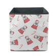 Cute Bulldog In Red Santa's Gift Bag And Candy Storage Bin Storage Cube
