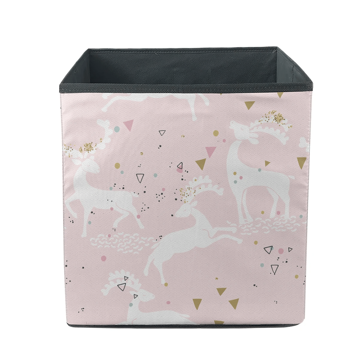 Christmas Winter With White Deers On Pink Storage Bin Storage Cube