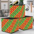 Yellow Wavy Line Pattern With Gifts And Trees Storage Bin Storage Cube