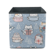Christmas Kawaii Cute Cats With Scarf And Gift Box Pattern Storage Bin Storage Cube