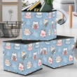 Christmas Kawaii Cute Cats With Scarf And Gift Box Pattern Storage Bin Storage Cube