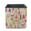 Cute Santa Claus Pine Tree And Christmas Elements Pattern Storage Bin Storage Cube