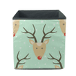 Christmas Cute Deers And Snow On Blue Storage Bin Storage Cube