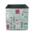 Llama Christmas With Gifts And Cactus Trees Storage Bin Storage Cube