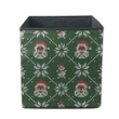 Winter Christmas Xmas Knitted Santa Claus And Snowflake Storage Bin Storage Cube