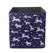 Christmas Illustration Dogs Deep Blue Background Storage Bin Storage Cube