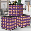Kawaii Smiling And Happy Food Characters On Purple Background Storage Bin Storage Cube