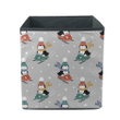 Christmas Winter Cute Penguins On Snowmobile Storage Bin Storage Cube