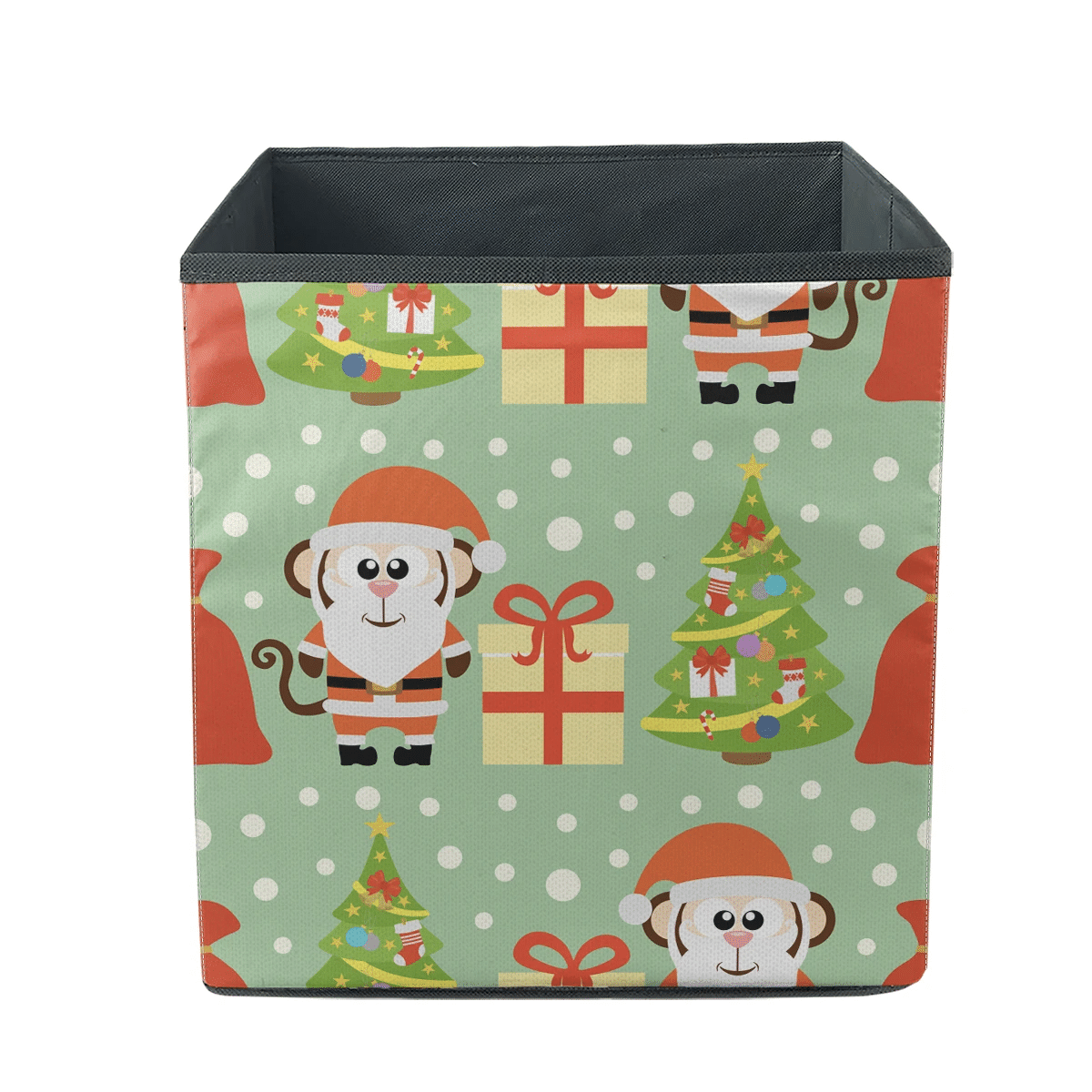 Monkey Santa Claus Gift Box And Christmas Tree Storage Bin Storage Cube