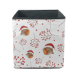 Little Red Robin Bird Santa Claus Hat With Berries Pattern Storage Bin Storage Cube