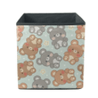 Theme Festival Teddy Bear And Falling Snowflakes Storage Bin Storage Cube