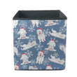 Cartoon Drawing Funny White Dog In Christmas Hats Storage Bin Storage Cube