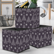 Special Winter Holiday Pattern With Star Fir Forest Snowflakes Storage Bin Storage Cube