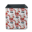 Christmas Santa Claus With Little Teddy Bear Pattern Storage Bin Storage Cube