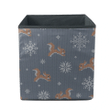 Knitted Jumping Squirrels White Snowflakes Storage Bin Storage Cube
