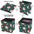 Happy Santa Claus Face With Red Bows And Bells Storage Bin Storage Cube
