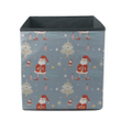 Christmas Pattern Of Christmas Tree And Funny Santa Claus Storage Bin Storage Cube