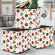 Christmas Golden Bell Candy Cane And Poinsettia Flower Storage Bin Storage Cube