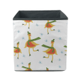 Duck On Skates And Snowflakes White Background Storage Bin Storage Cube