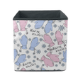 Lettering Warm Wishes And Knitted Mittens On White Background Storage Bin Storage Cube