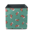 Socks With Christmas Tree On Mint Background Storage Bin Storage Cube
