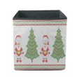 Knitted Christmas Winter Ornament With Santa And Tree Storage Bin Storage Cube