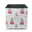 Cute Bulldog In Red Santa's Gift Bag Storage Bin Storage Cube