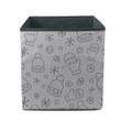 Simple Illustrated Hand Drawn Gray Mittens And Snowflakes Storage Bin Storage Cube
