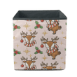 Cute Deer Christmas Wears Scarf With Holly Storage Bin Storage Cube